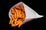 Southern french fries in paper bag container