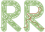 Maze letter R