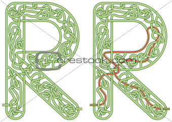 Maze letter R