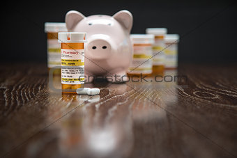 Variety of Non-Proprietary Prescription Medicine Bottles, Pills 