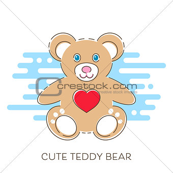 Modern vector cute teddy bear