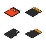 Set of 3D isometric memory cards, vector illustration.