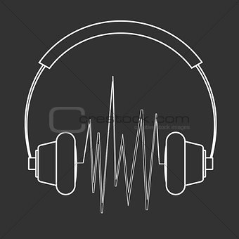 Outline headphones illustration