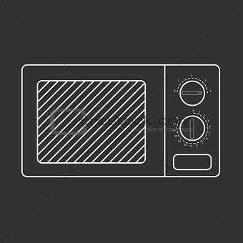 Outlined microwave oven