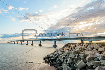 Confederation Bridge linking Prince Edward Island with mainland 