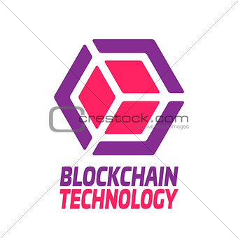 Blockchain technology - vector logo template concept illustration. Abstract geometric business sign. Digital crypto currency creative icon. Graphic design element. EPS 10