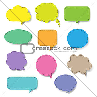 Colorful Speech Bubble Set Isolated