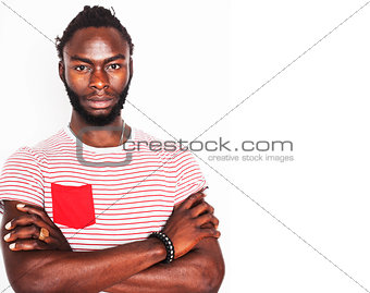 young handsome afro american boy stylish hipster guy gesturing e