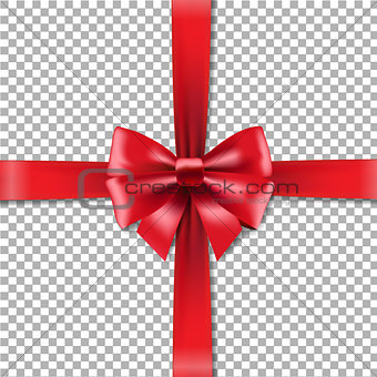 Red Bow In Transparent Background