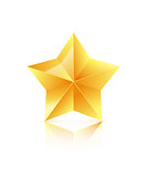 3D golden star isolated on white background. Winner icon. Vector illustration