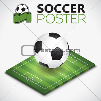 Isometric Soccer Field and Ball