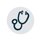 Stethoscope simple sketch icon