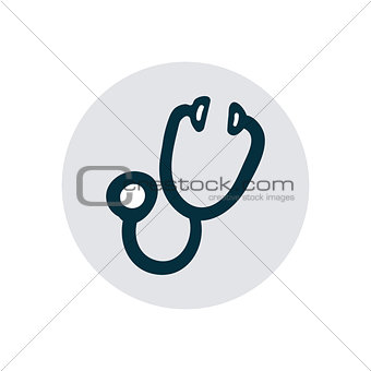Stethoscope simple sketch icon