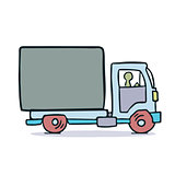 Truck with trailer illustration