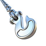 Silver hook and chain diagonal 3D