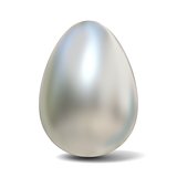 Silver, steel, metal egg. 3D