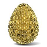 Gold triangulated egg ornament. 3D