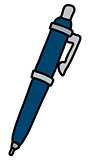 The classic blue ink pen
