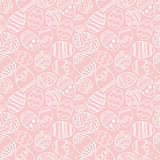 Vector seamless simple pattern with ornamental eggs. Easter holiday green background for printing on fabric, paper for scrapbooking.