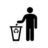 man throwing garbage in the urn