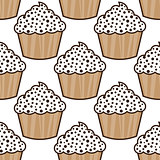 Cupcake vector pattern white background