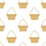 Cupcake vector pattern white background