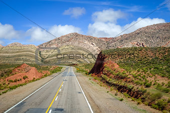 Desert road in north Argentina quebrada