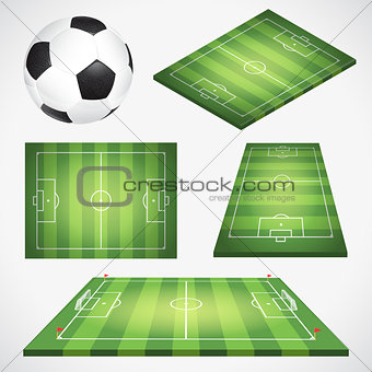 Soccer Football Field and Ball