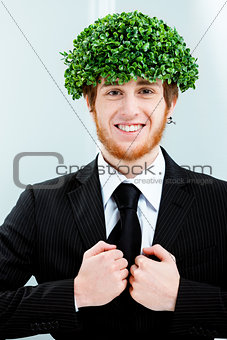Green business and eco-friendly businessman