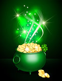 St. Patricks Day symbol green pot