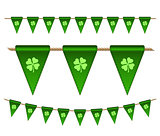 Green festive flags with clovers
