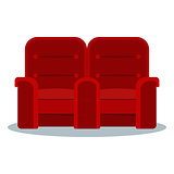 cinema red doubled armchair