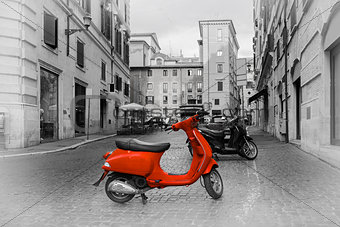 Small red motorbike 