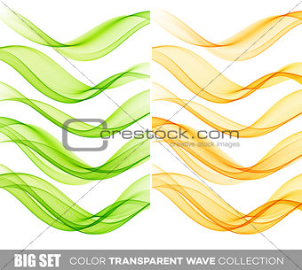 Set of color transparent smoky wave