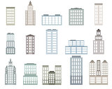 Set of different buildings