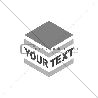 Grey 3D vector model of a box with cover