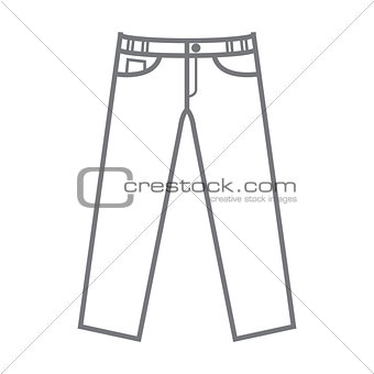 plain uncoloured vector mockup trousers