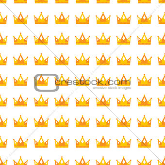 Seamless gold white crown pattern background