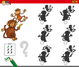 shadow activity game with cartoon monkeys