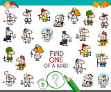 one of a kind game with people jobs color book
