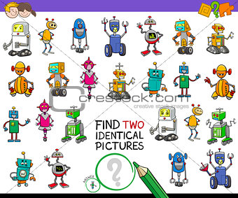 find two identical robots game for kids