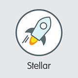 Stellar Virtual Currency Coin. Vector Coin Symbol of XLM.