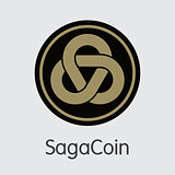 Sagacoin - Blockchain Cryptocurrency Logo.