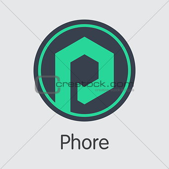 Phore Blockchain Cryptocurrency - Vector Web Icon.