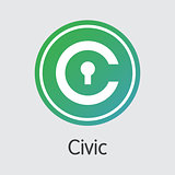 Civic - Digital Currency Sign Icon.