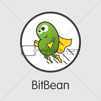 Bitbean Crypto Currency - Vector Graphic Symbol.