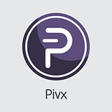 Pivx Blockchain Cryptocurrency Coin. Vector Logo of PIVX.