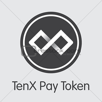 Tenx Pay Token Cryptocurrency - Vector Coin Image.