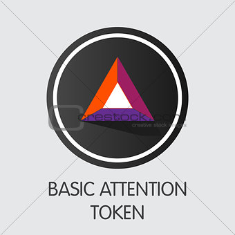 Basic Attention Token - Crypto Currency Coin Illustration.