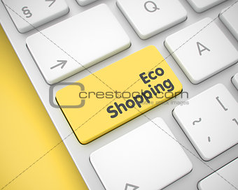 Eco Shopping - Inscription on the Yellow Keyboard Button. 3D.